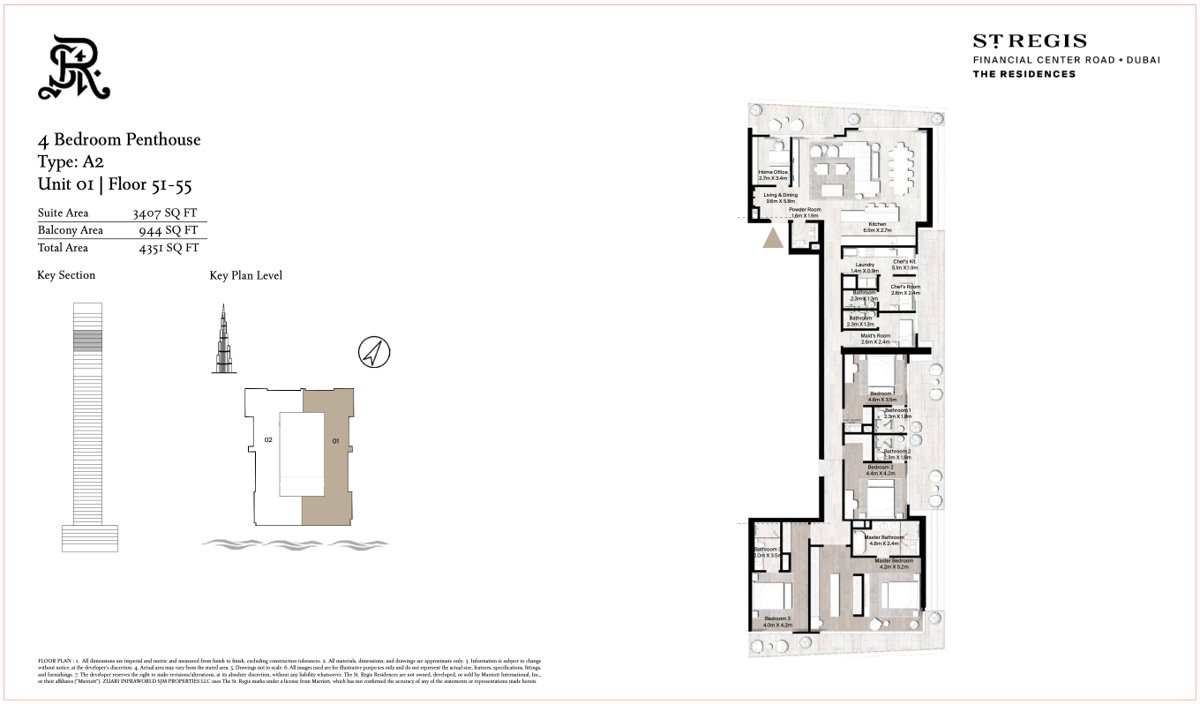 4BR Penthouse | St. Regis Residences | High Floor | Burj Khalifa View presentation photo 7